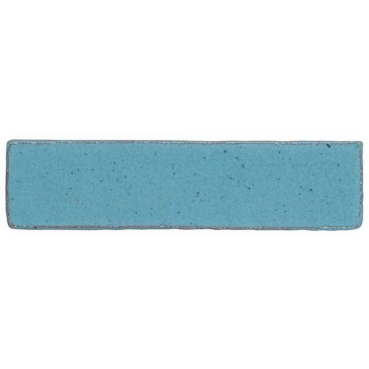 Emery Blue 2x8 Handmade Crackled Terracotta Subway Tile