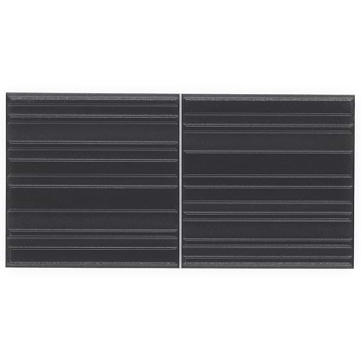 Sydney Charcoal Black 8x16 3D Glossy and Matte Mixed Finish Ceramic Tile