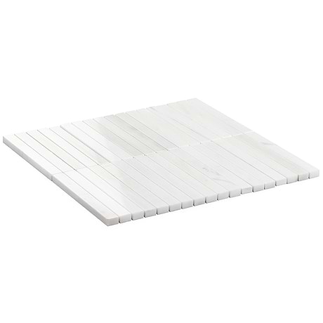 Bianco Dolomite White 1x6 Stacked Premium Polished Marble Mosaic Tile
