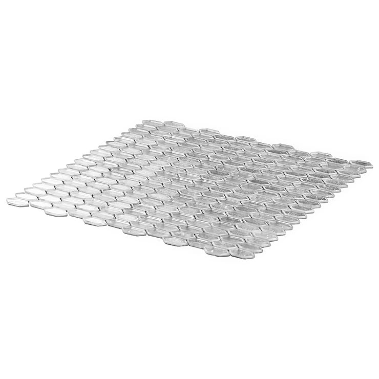 Flicker Silver 1/4" x 1" Polished Glass Mosaic Tile