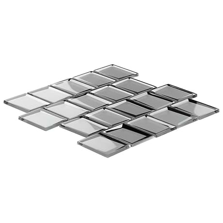 Rumi Glam Silver 2x3 Polished Mirrored Glass Mosaic Tile