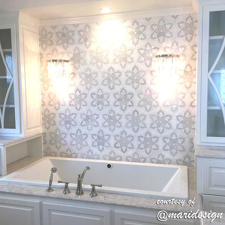 Aurora Marble Glass Tile with Mother of Pearl Glass TileBar