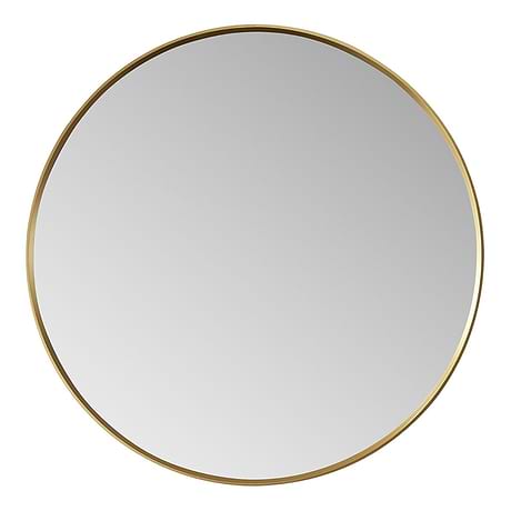 Olinda Brushed Gold 32" Framed Round Mirror