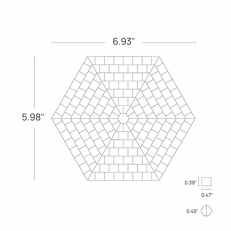 Ako Azul Blue 6" Hexagon Marble Micro Mosaic Tile