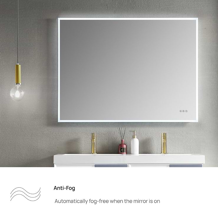 Rige 48x30" Rectangle LED Mirror