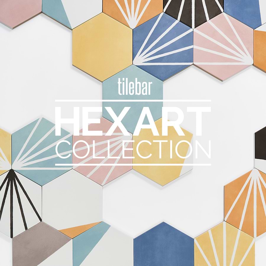HexArt Deco Nero 8" Hexagon Porcelain Matte Tile