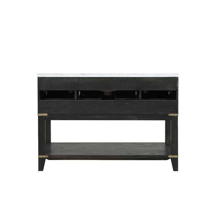 Calico Black Oak 48" Single Vanity with Carrara Marble Top