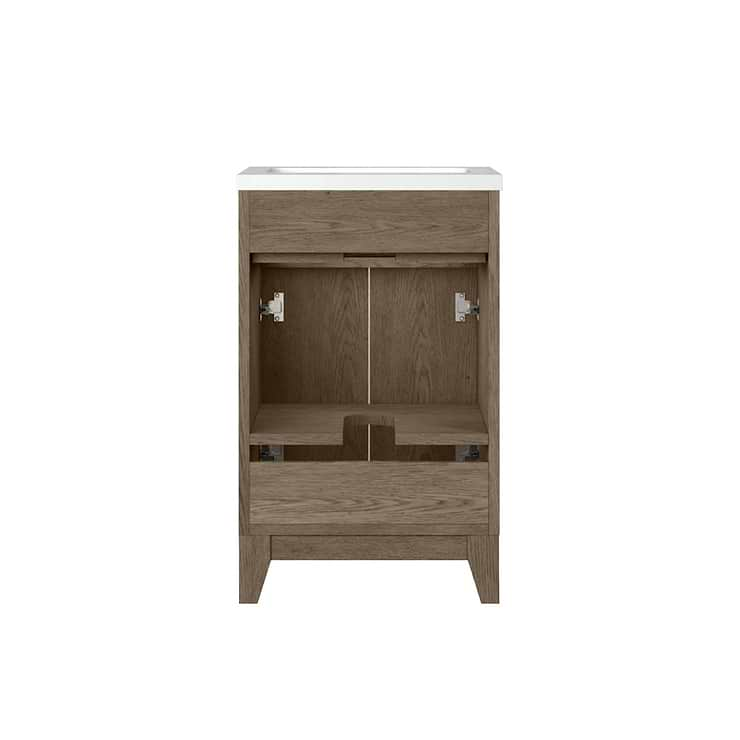 Aiden Gray Oak 20" Single Vanity with Integrated White Acrylic Top