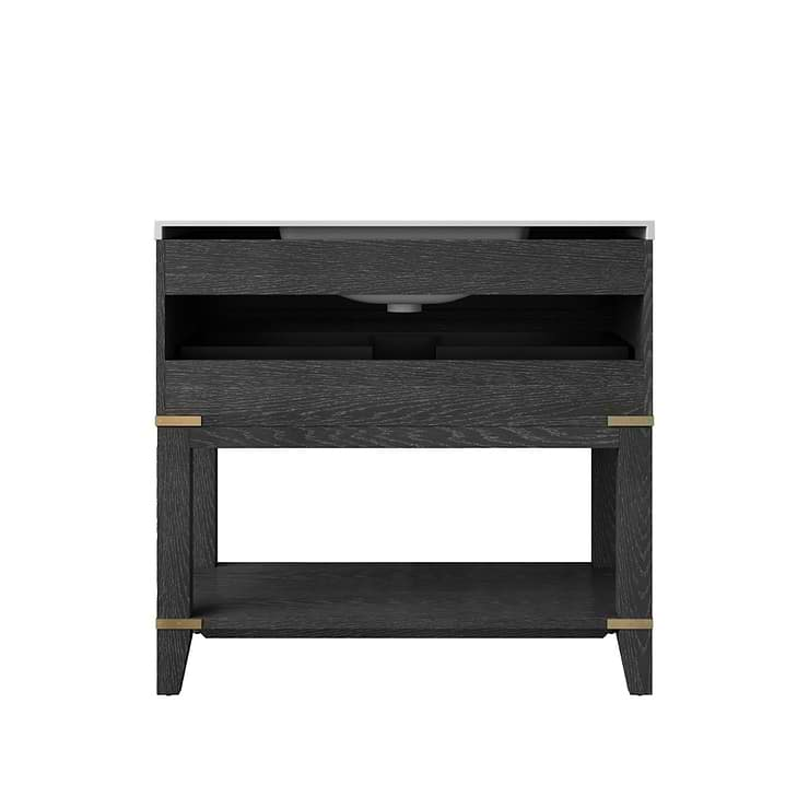 Calico Black Oak 36" Single Vanity with Carrara Marble Top