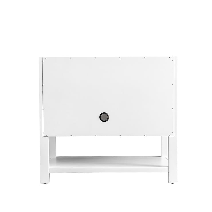 James Martin Vanities Breckenridge Bright White 36" Single Vanity with Arctic Fall Solid Surface Top