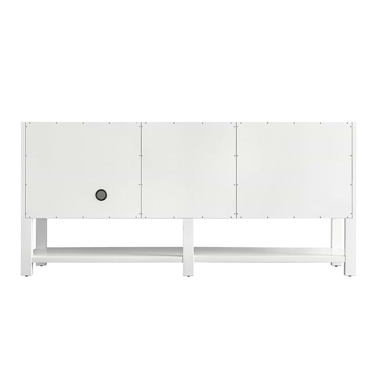 James Martin Vanities Breckenridge Bright White 72" Double Vanity with Carrara Marble Top