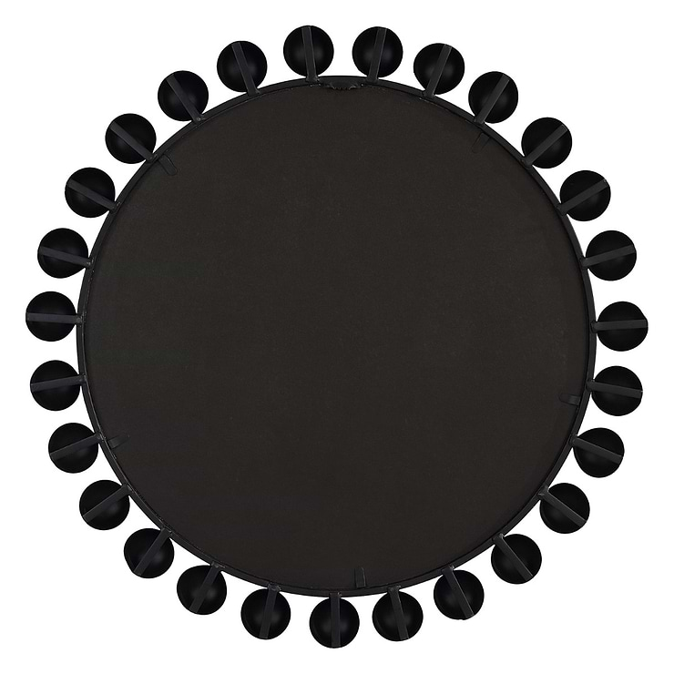 Orly Matte Black 34" Round Mirror