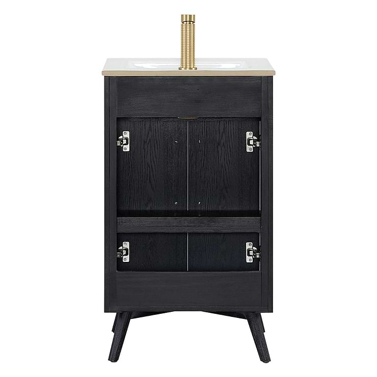 Adelle Black Oak 20" Single Vanity with White Ceramic Top