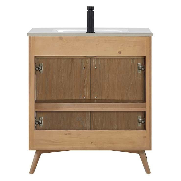 Adelle Blonde Oak 30" Single Vanity with White Ceramic Top