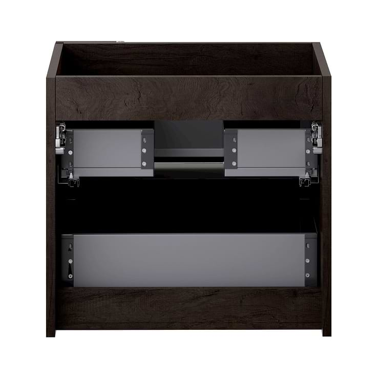 Duo Weathered Oak 24" Single Vanity with Integrated Black Ceramic Top