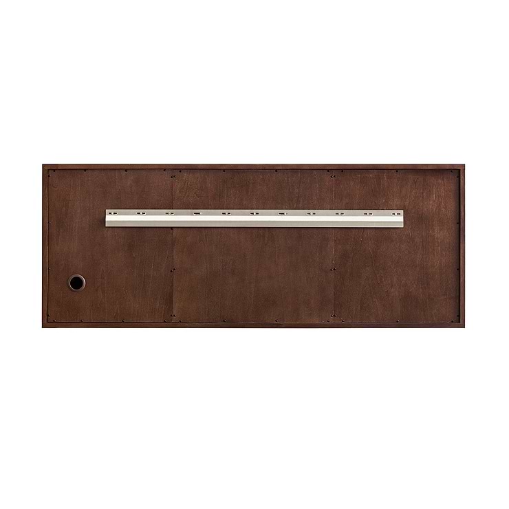 James Martin Vanities Amberly Mid-Century Walnut 60" Double Vanity with Arctic Fall Solid Surface Top
