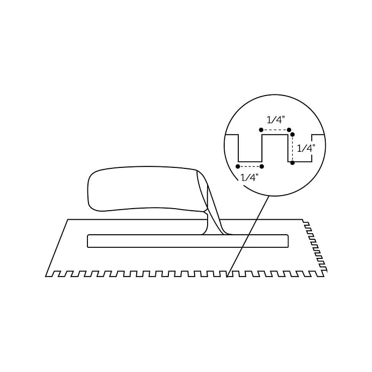Ultralight Traditional Wood 1/4" x 1/4" Square Notched Trowel