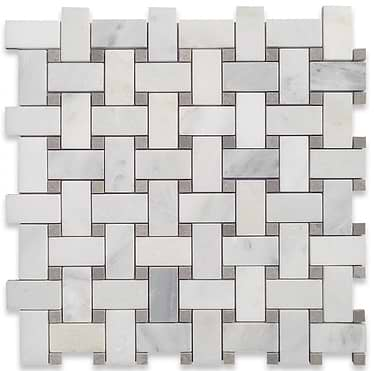 Twine Asian Statuary Gray Honed Marble Mosaic