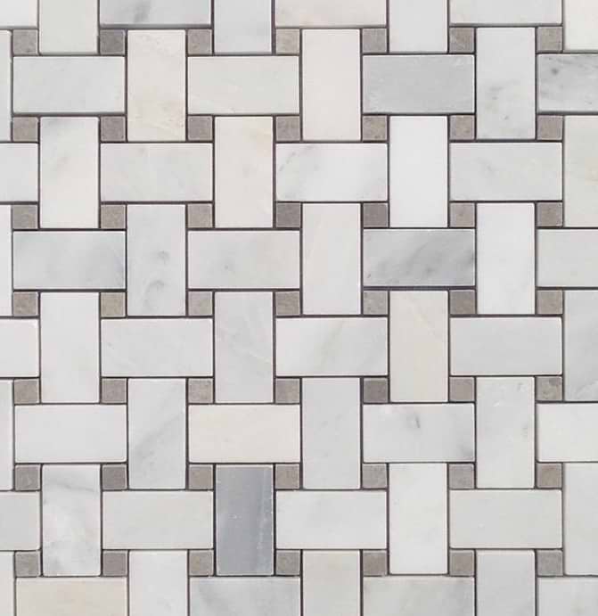 Twine Asian Statuary 1x2 Honed Marble Mosaic Tile