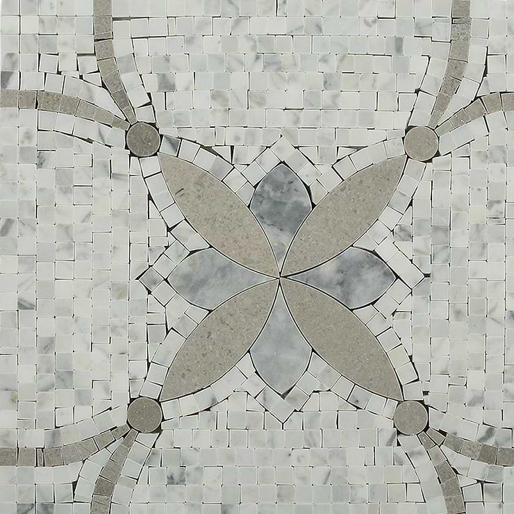 Botanical Sparrow Polished Marble Tile Mosaic