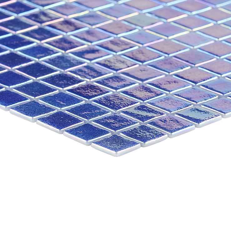 disco 31 Sheet Scrap Lot: Swim Blue Lagoon 1x1 Glass Polished Mosaic Tile