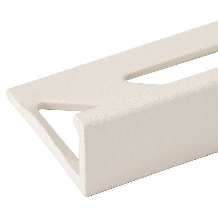 Essential Powder Coated Aluminium Oyster White 1/2" L-Shape Tile Edge Protector Trim