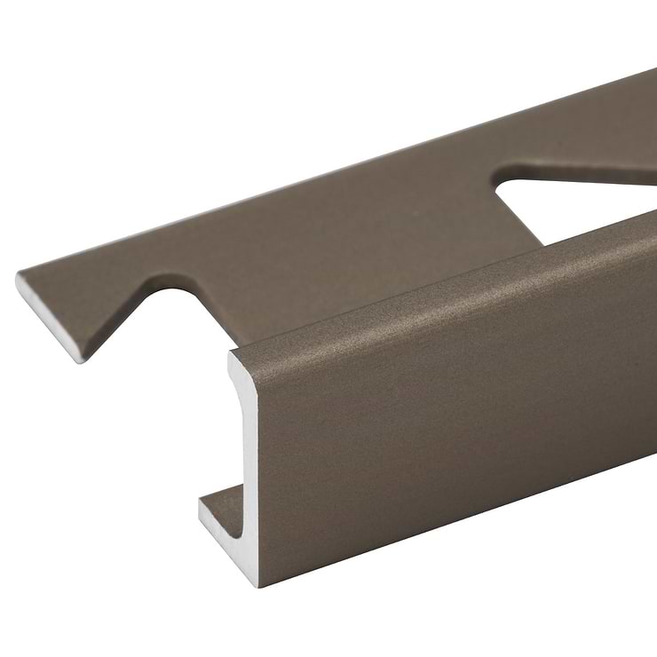 Essential Anodized Aluminum Titanium Bronze 3/8" L-Shape Tile Edge Protector Trim