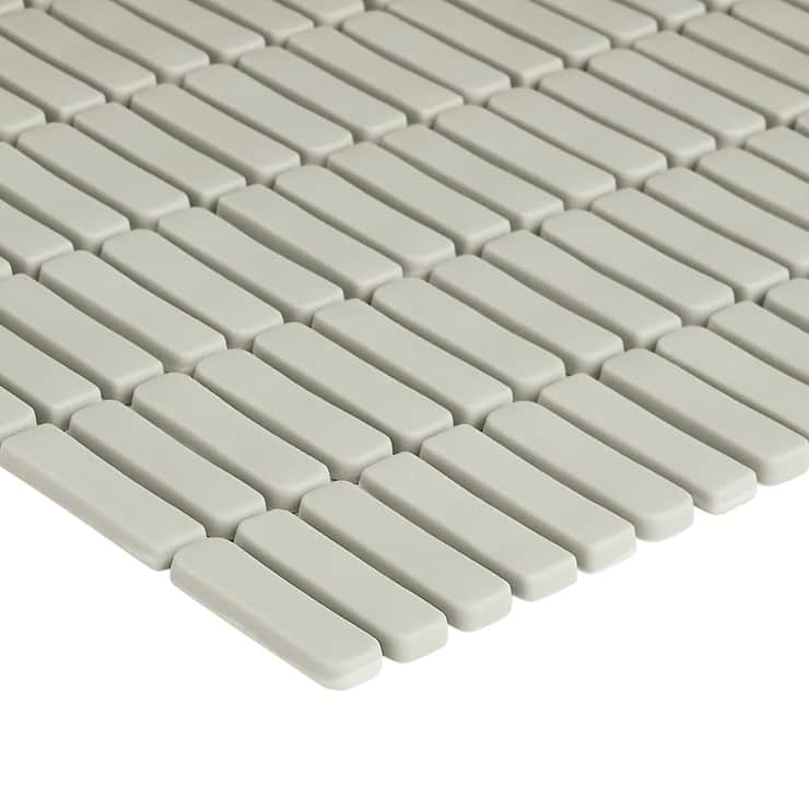 Venini Sage Green 1/2" x 2" Mini Brick Frosted Glass Mosaic Tile