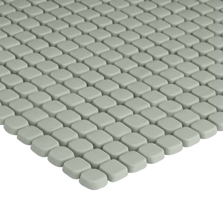 Venini Sage Green 1/2" Mini Square Frosted Glass Mosaic Tile