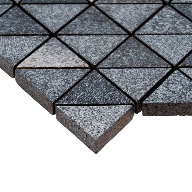 Bushwick Blue 2" Triangle Glossy Lava Stone Mosaic Tile