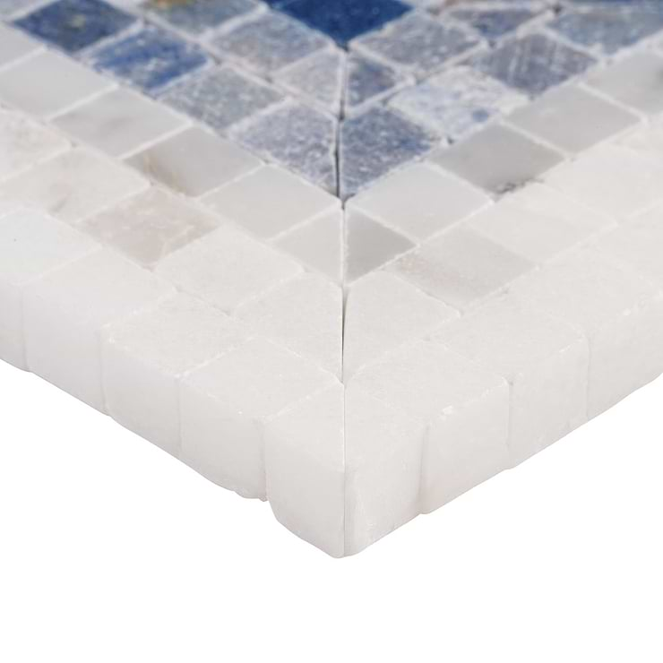 Ako Azul Blue 4x9 Rectangle Marble Micro Mosaic Tile