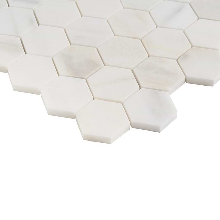 White Jade 2" Hexagon Polished Marble Mosaic