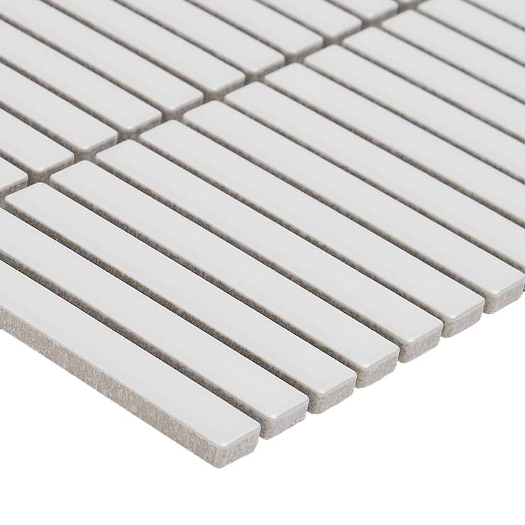 Kai White 1x4" Tri-Stacked Matte Porcelain Mosaic Tile