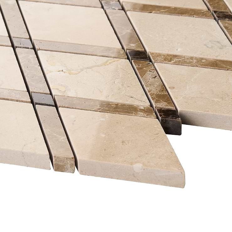 Imperial Woodland Blend Beige Marble Polished Mosaic Tile