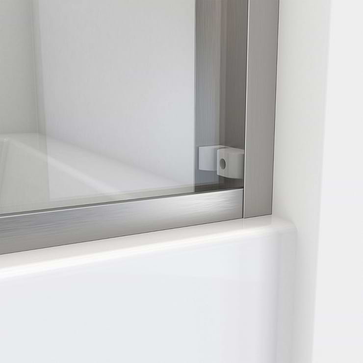 DreamLine Essence-H 60x60" Reversible Sliding Bathtub Door with Clear Glass in Brushed Nickel