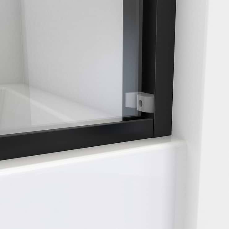 DreamLine Essence-H 60x60" Reversible Sliding Bathtub Door with Clear Glass in Satin Black