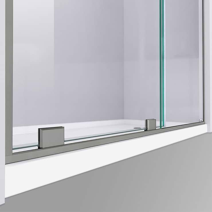 DreamLine Mirage-Z 54x72" Reversible Sliding Shower Alcove Door with Clear Glass in Brushed Nickel
