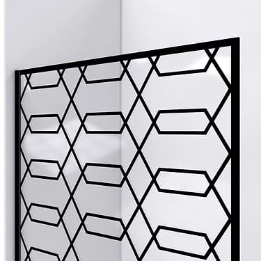 Linea 34x72" Reversible Screen with Maze Glass in Satin Black by DreamLine