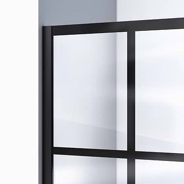 Linea 34x72" Reversible Screen with Rhone Glass in Satin Black by DreamLine