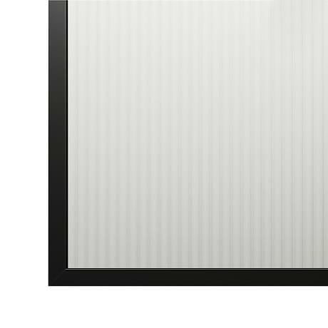 Finestra 34x62" Reversible Fixed Bathtub Door with Striped Fluted Glass in Matte Black