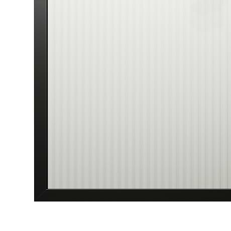 Finestra 34x62" Reversible Fixed Bathtub Door with Large Grid Fluted Glass in Matte Black