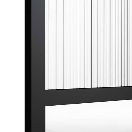 Finestra 34x74" Reversible Fixed Shower Door with Venetian Fluted Glass in Matte Black