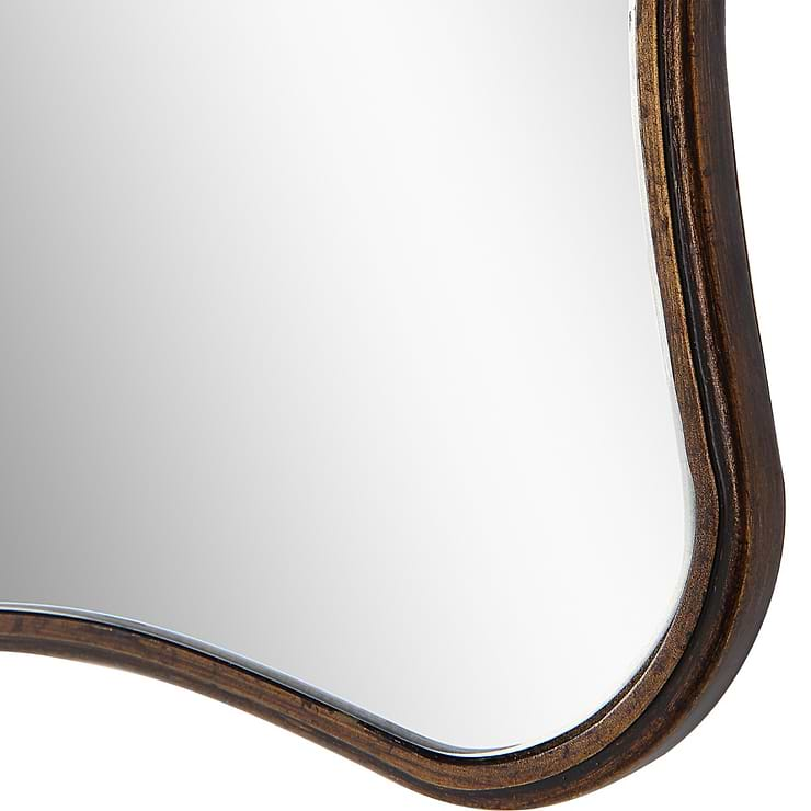 Ziva Bronze 24x36" Wavy Arched Mirror