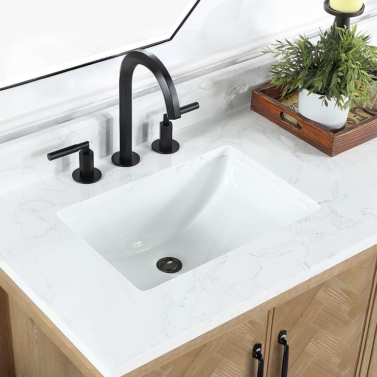 Adeena Blonde Oak 72" Double Vanity with Atlantic Stone Top