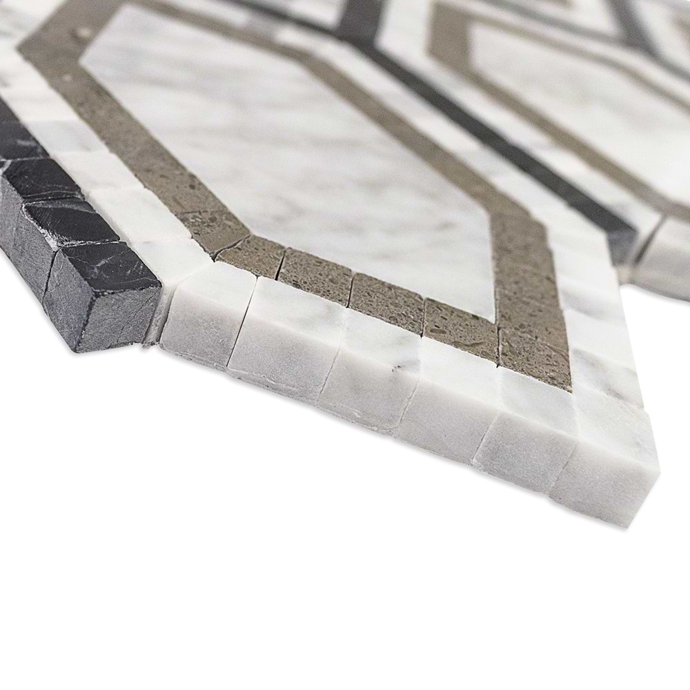 Shop Infinity Carrara & Lagos Hexagon Marble Tile on Tilebar.com