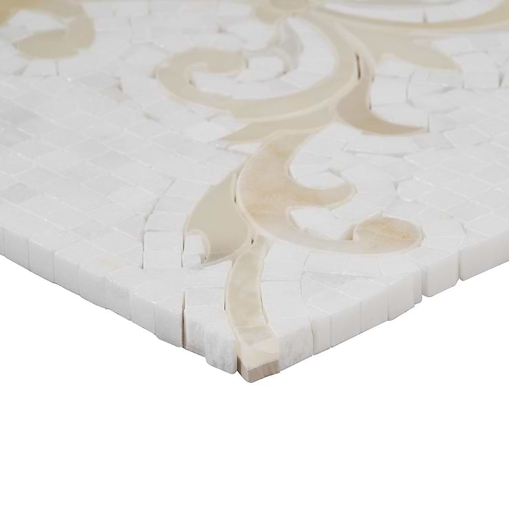 August White Thassos Marble Polished Mosaic Tile