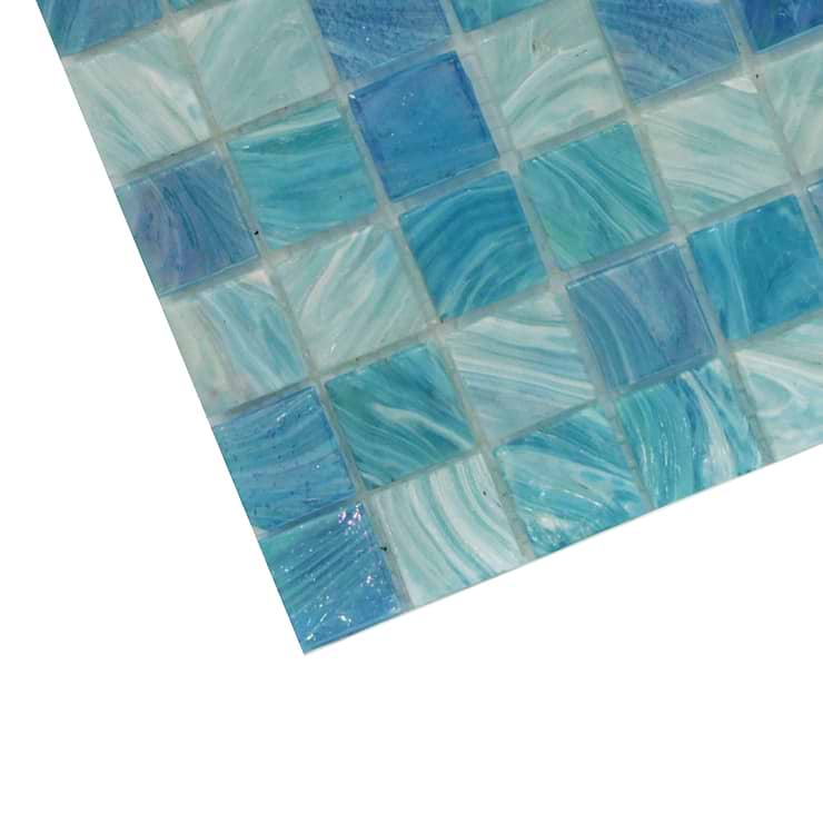 Aquatic Sky Blue 1x1 Squares Glass Tiles