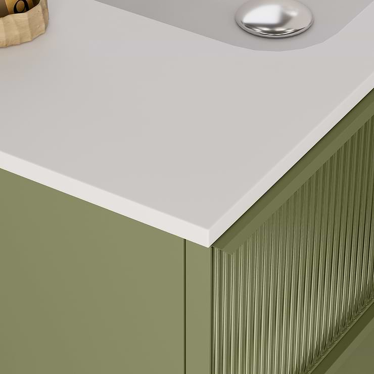 Astor Olive 42" Single Vanity with Integrated White Solid SurfaceTop