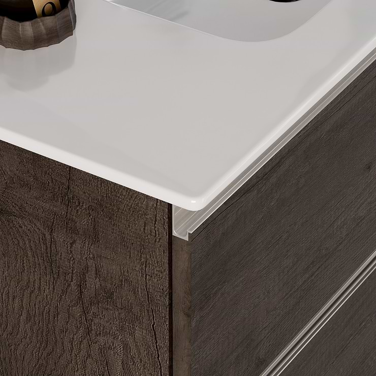 Duo Weathered Oak 40" Single Vanity with Integrated White Ceramic Top