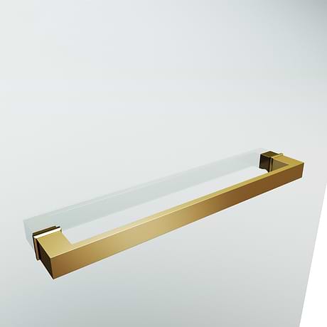 Milo 34"x58" Reversible Hinged Bathtub Screen with Clear Glass in Matte Brushed Gold